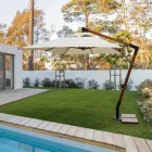 Umbrelă de exterior din Lemn și Poliester Ecru 3x4, Homemotion - Passmore Viadurini