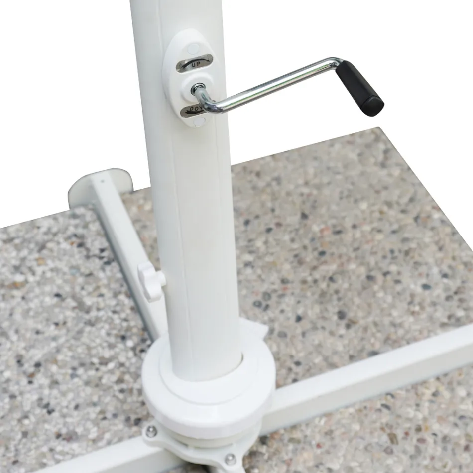 Umbrelă de exterior din poliester cu structură din aluminiu alb - Zinica Viadurini