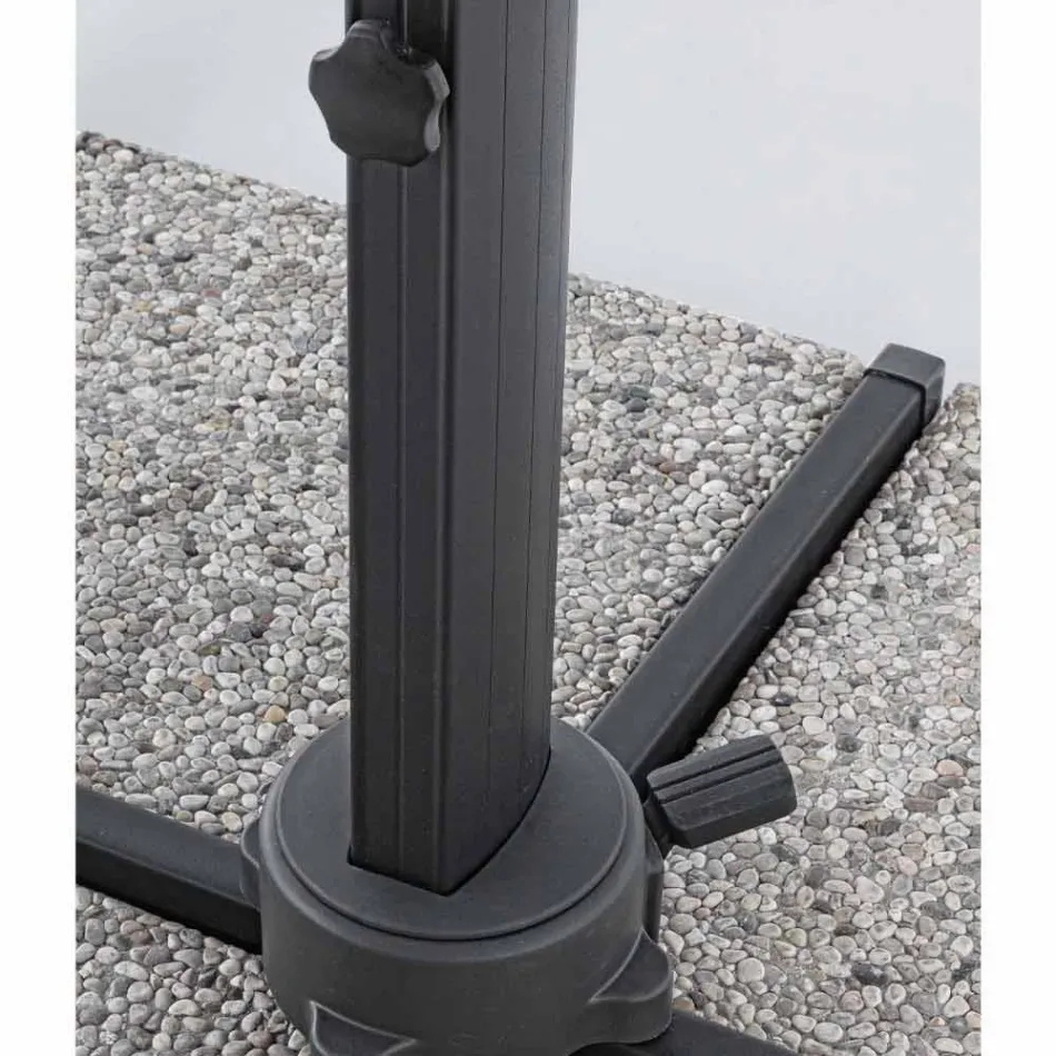 Umbrelă de grădină 3x4 cu țesătură din poliester gri deschis - Dalton Viadurini