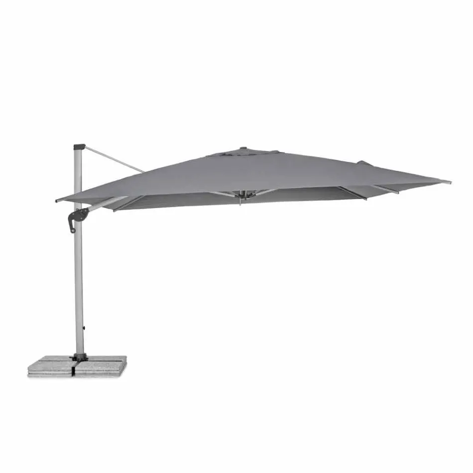 Umbrelă de grădină 4x4 cu pânză gri închis și structură anodizată - Daniel Viadurini