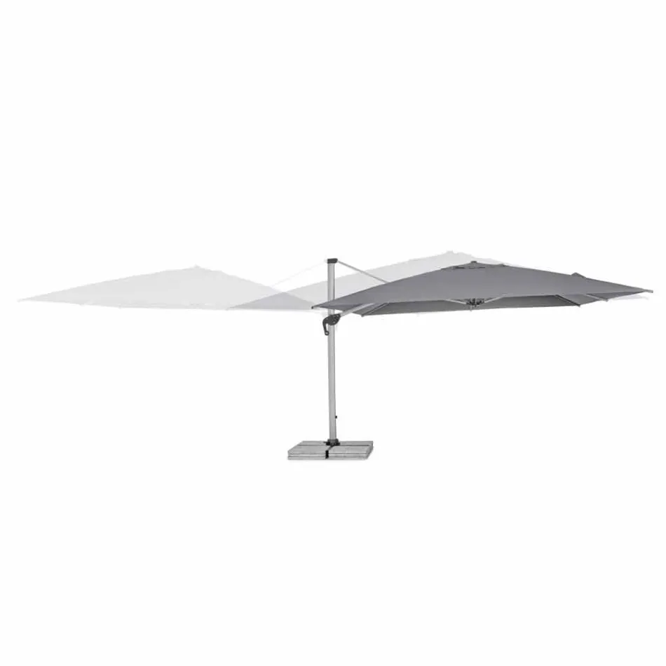Umbrelă de grădină 4x4 cu pânză gri închis și structură anodizată - Daniel Viadurini