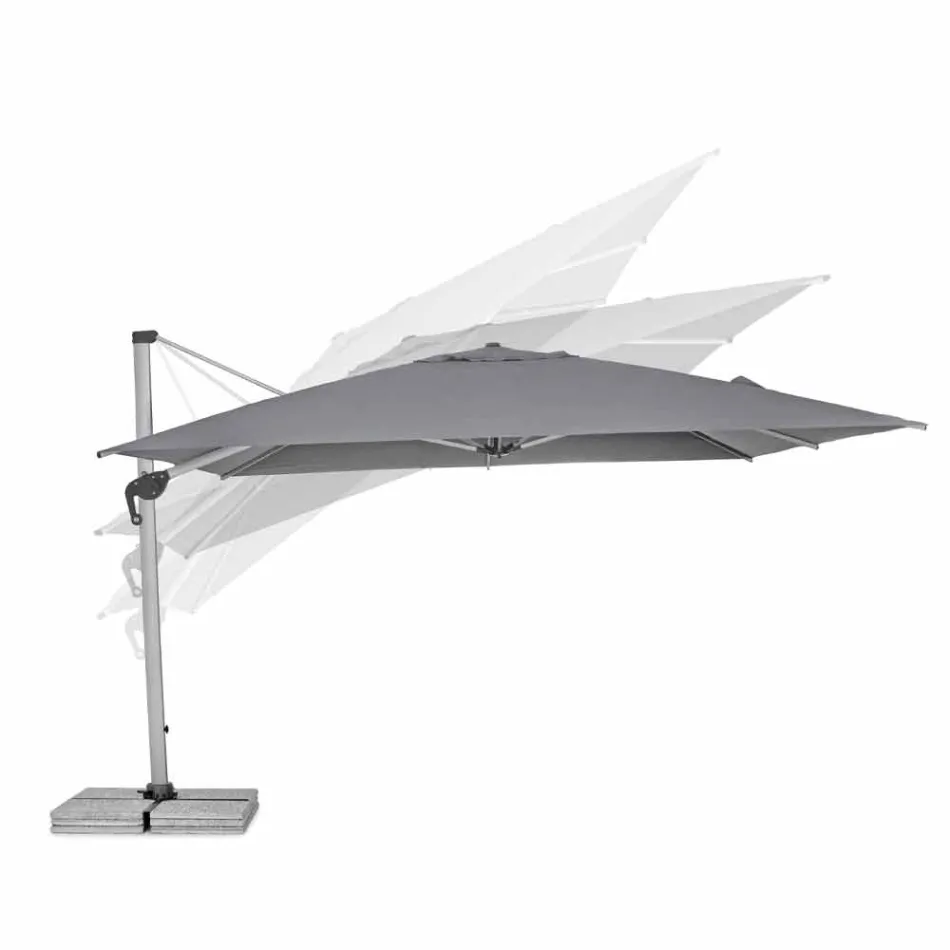 Umbrelă de grădină 4x4 cu pânză gri închis și structură anodizată - Daniel Viadurini