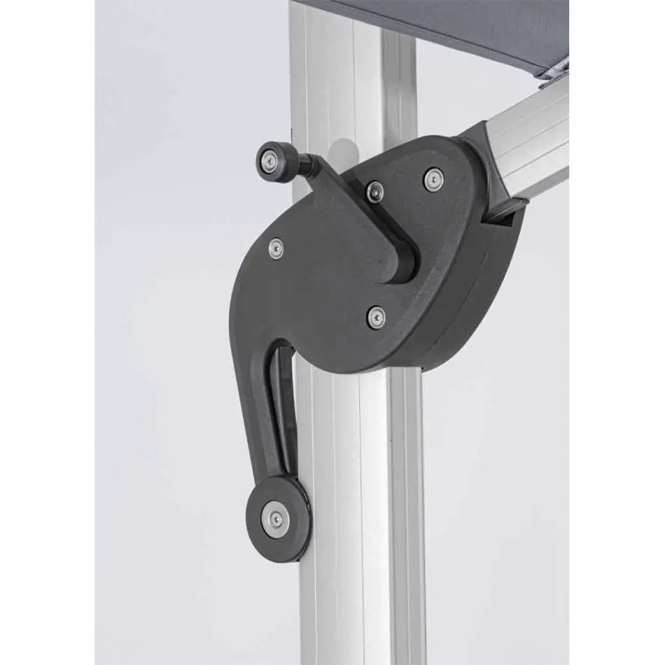 Umbrelă de grădină 4x4 cu pânză gri închis și structură anodizată - Daniel Viadurini