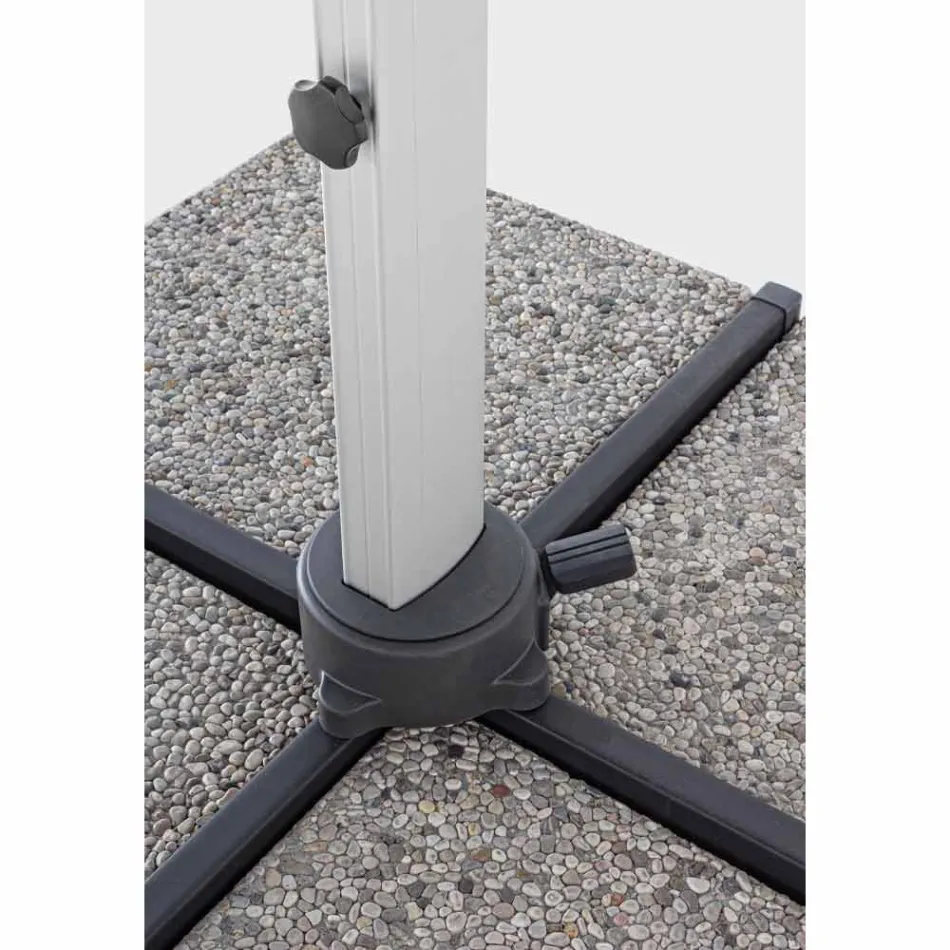 Umbrelă de grădină 4x4 cu pânză gri închis și structură anodizată - Daniel Viadurini