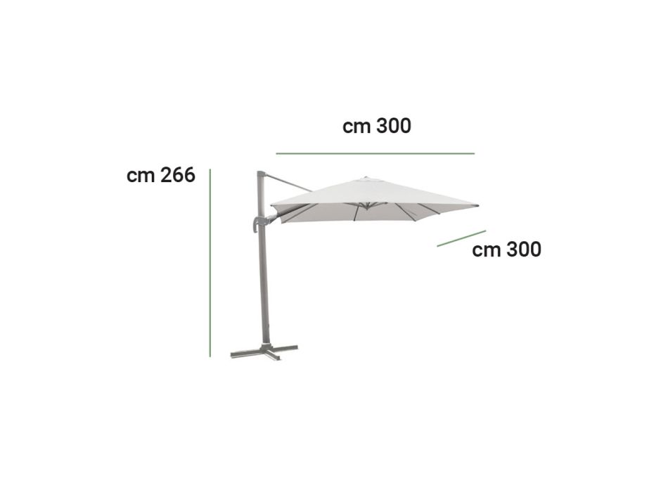 Umbrelă de soare de grădină cu structură din aluminiu și țesătură acrilică - Jayce Viadurini