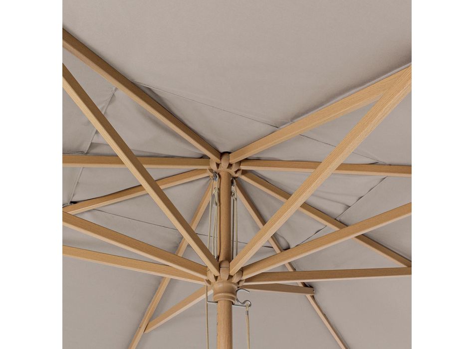 Umbrela de Gradina cu Panza Poliester Gri Porumbel 3x4m, Homemotion - Lucius Viadurini