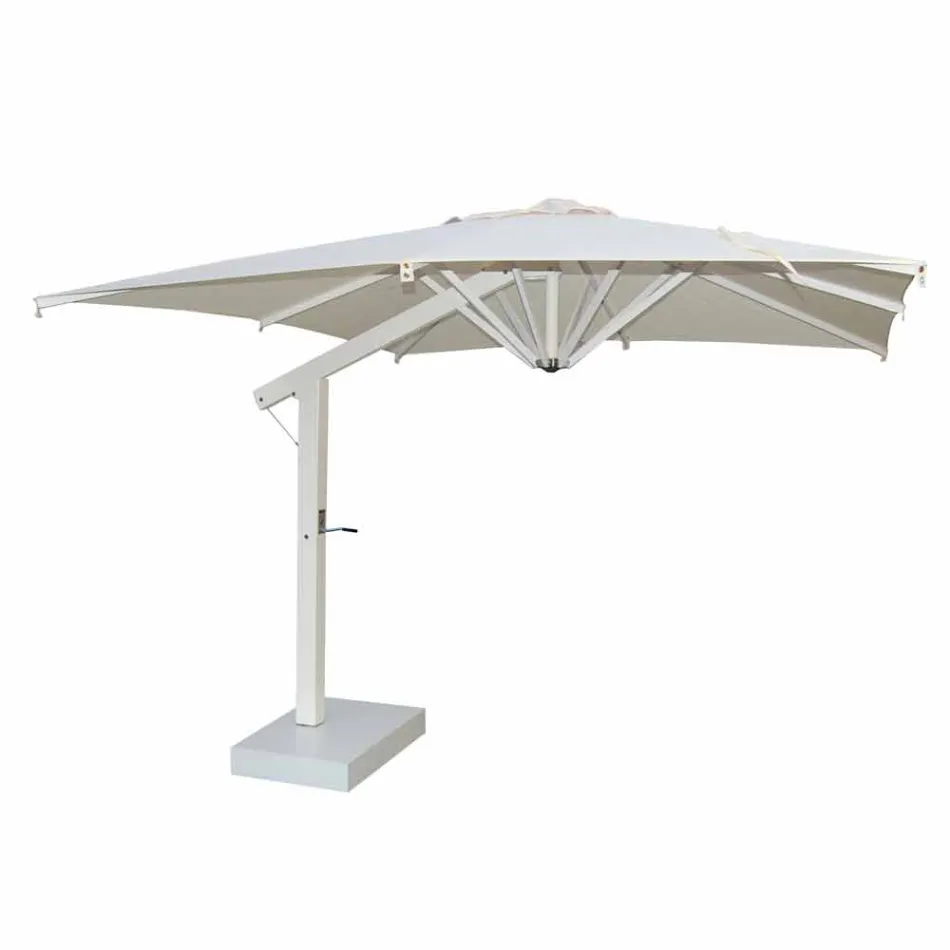 Umbrelă de grădină din aluminiu alb sau antracit 300x200 cm - Lapillo Viadurini