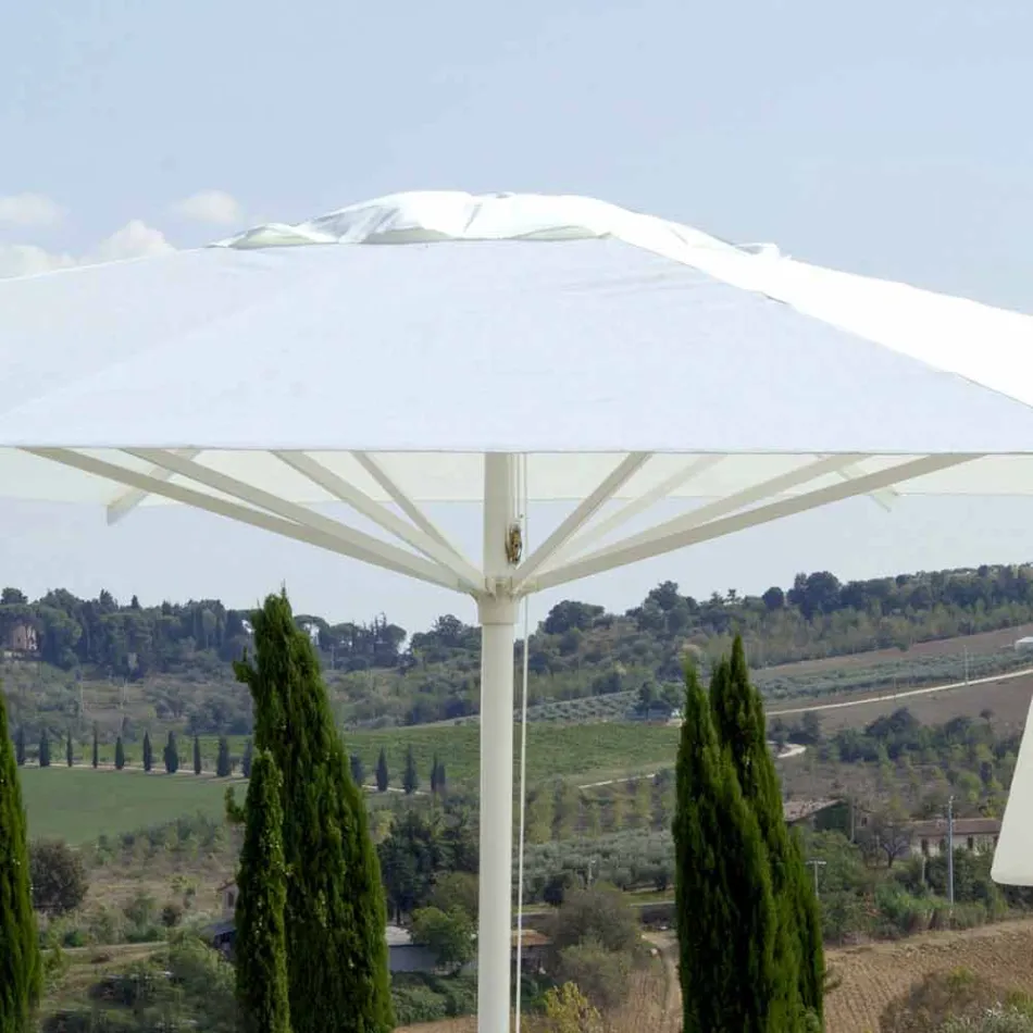 Umbrelă de grădină din țesătură acrilică și aluminiu Fabricată în Italia - Solero Viadurini