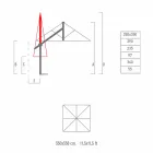 Umbrelă din aluminiu cu braț alb sau antracit 350x350 cm - Lapillo Viadurini