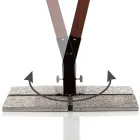 Umbrelă din lemn masiv cu baldachin din poliester acoperit cu PVC - Devoir Viadurini