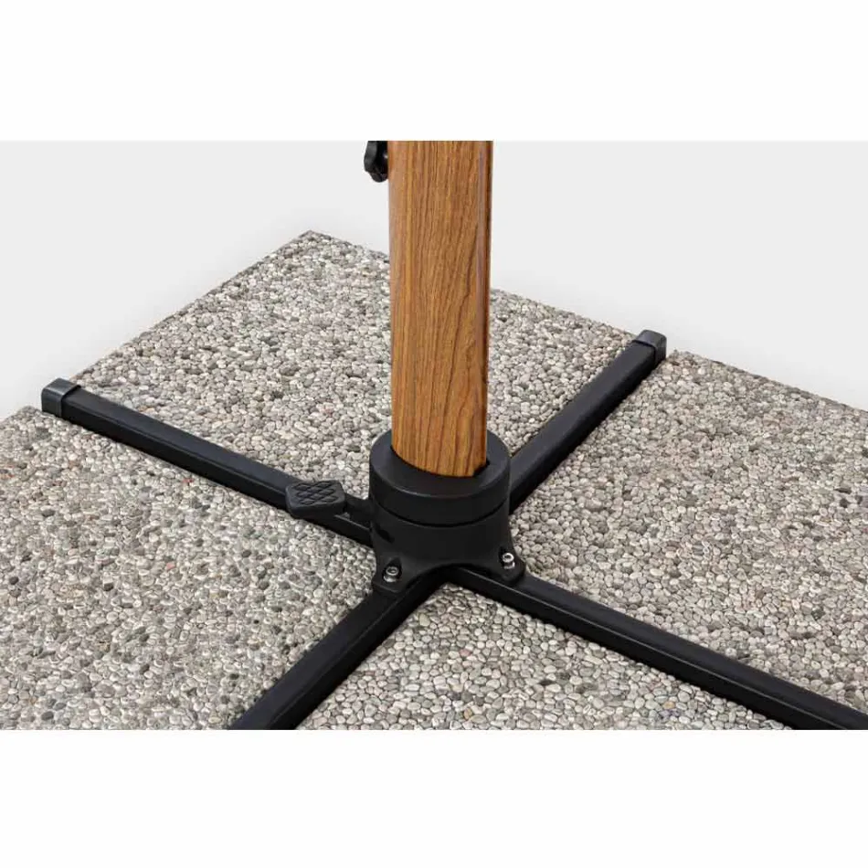 Umbrelă de exterior 3x3 din aluminiu cu țesătură din poliester bej - Leano Viadurini