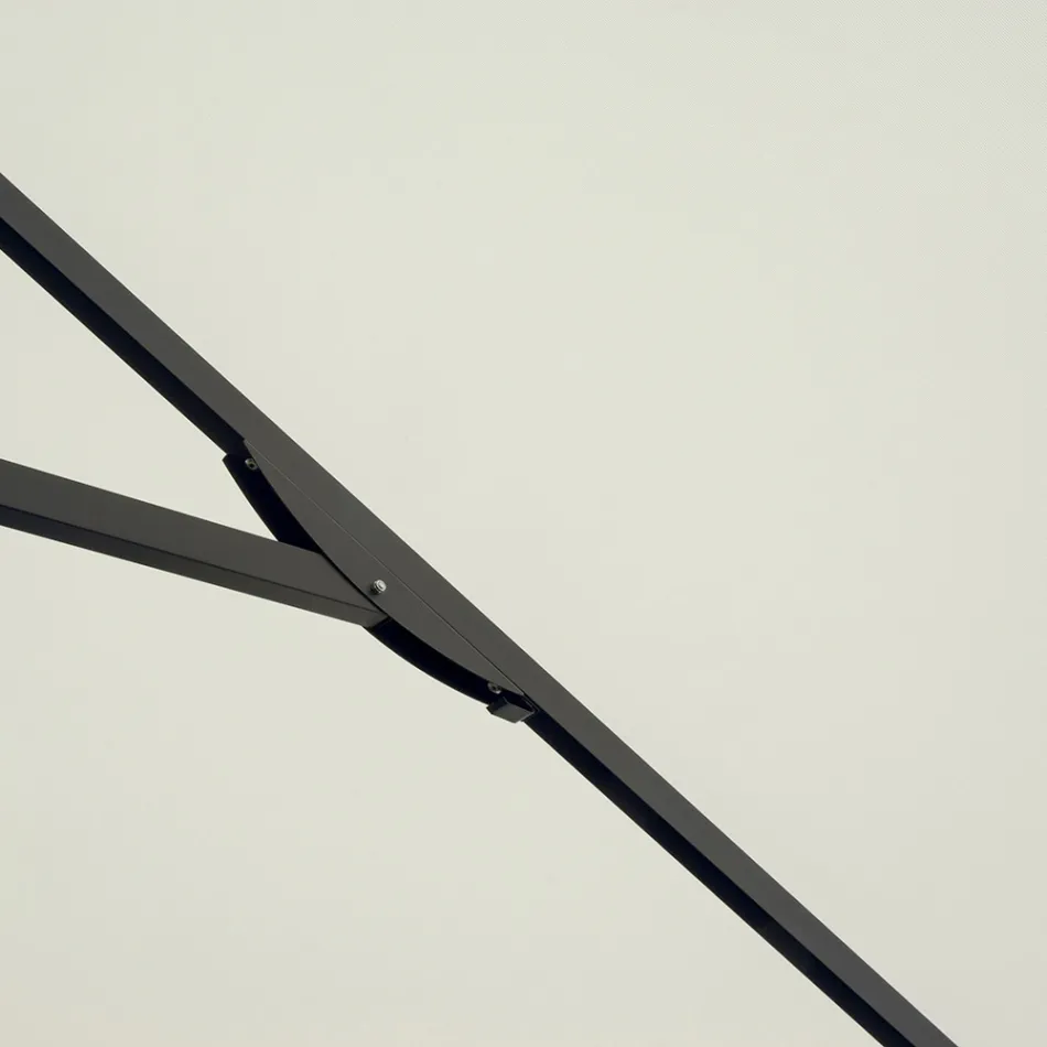 Umbrelă pătrată 3x3 metri din poliester acoperit cu rășină - Arbor Viadurini