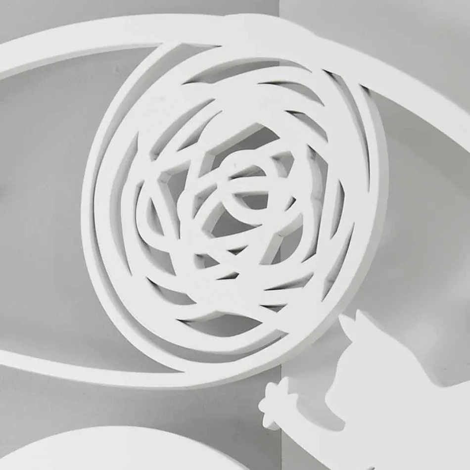 Ceas de perete modern rotund decorat colorat - pisică Viadurini