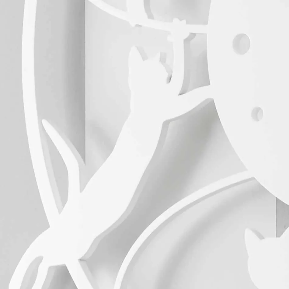 Ceas de perete modern rotund decorat colorat - pisică Viadurini