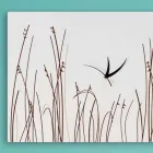 Ceas de perete din lemn alb cu design dreptunghiular - filigrană Viadurini