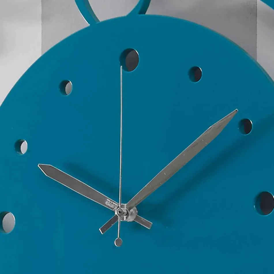 Ceas de perete modern rotund din lemn colorat - Infondoalmar Viadurini