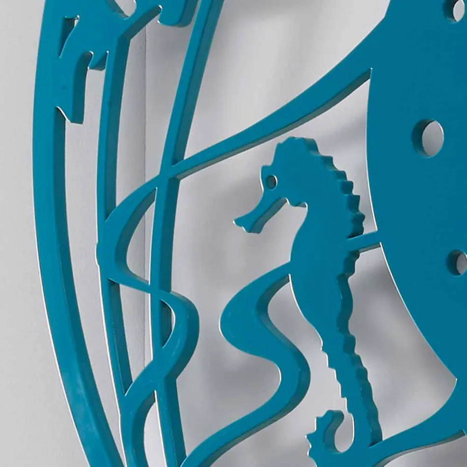 Ceas de perete modern rotund din lemn colorat - Infondoalmar Viadurini