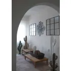 Ceas de perete cu design modern, din fier negru sau alb, realizat în Italia - Baldo Viadurini