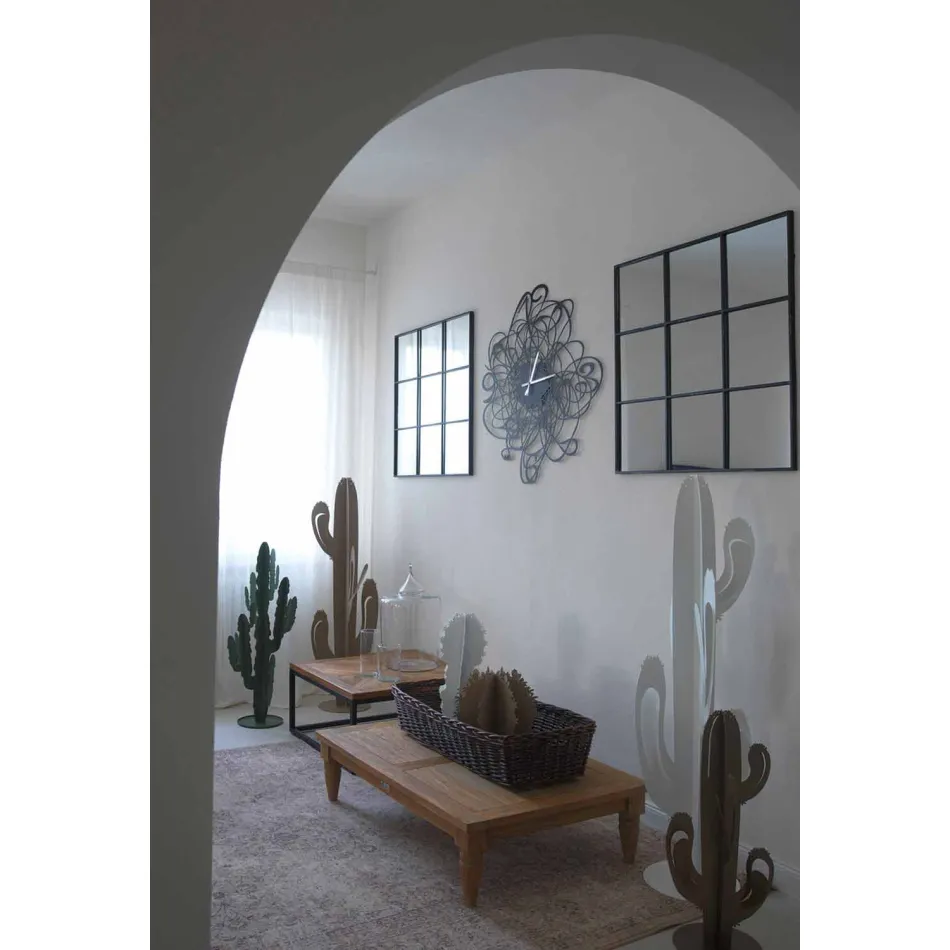 Ceas de perete cu design modern, din fier negru sau alb, realizat în Italia - Baldo Viadurini