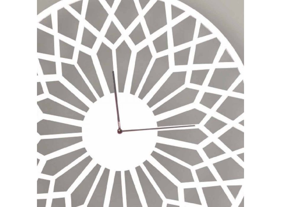 Ceas de perete cu design mare și modern în lemn rotund colorat - Dandalo Viadurini