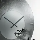 Cinzia - Ceas de perete din sticlă topită cu spate ciocănit și argint, fabricat în Italia Viadurini