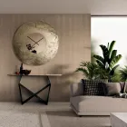 Cinzia - Ceas de perete din sticlă topită cu spate ciocănit și argint, fabricat în Italia Viadurini