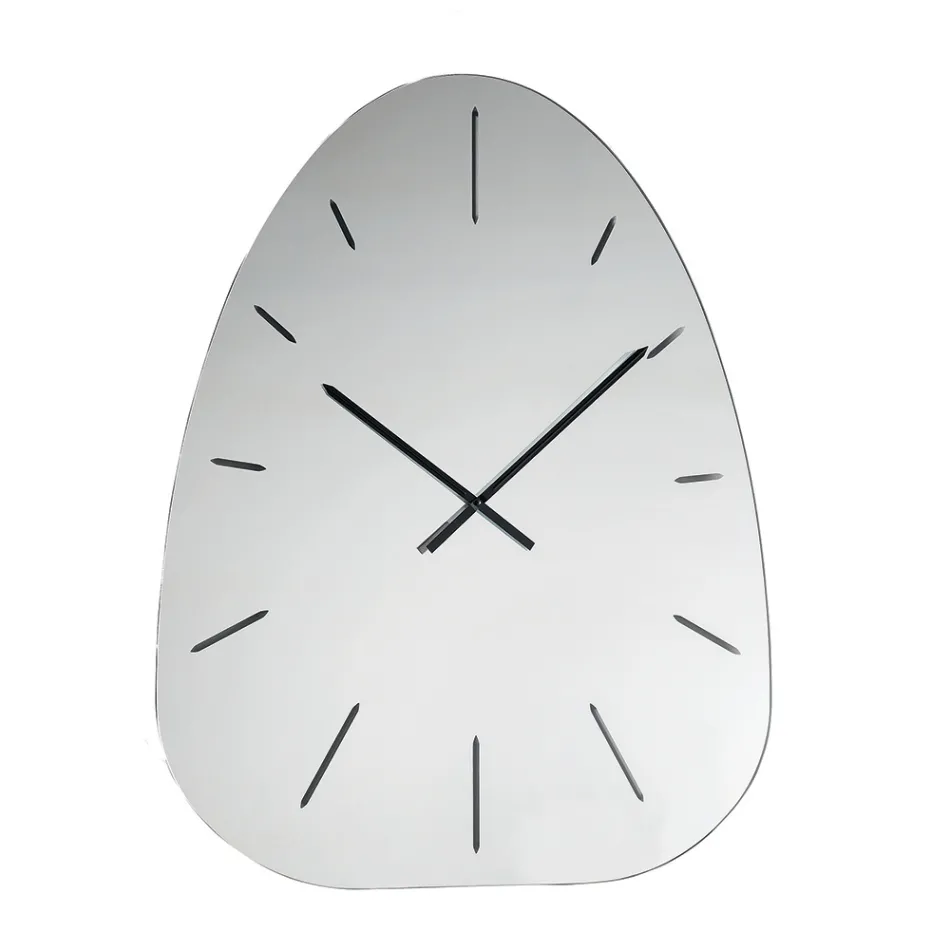 Ceas de perete Claudia din sticlă oglindită cu numere gravate cu laser Viadurini