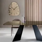 Ceas de perete Claudia din sticlă oglindită cu numere gravate cu laser Viadurini