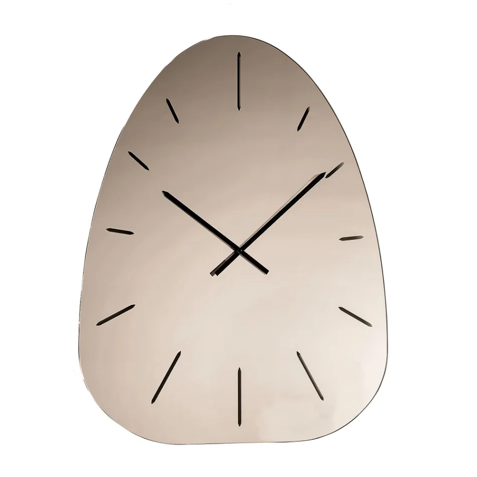 Ceas de perete Claudia din sticlă oglindită cu numere gravate cu laser Viadurini