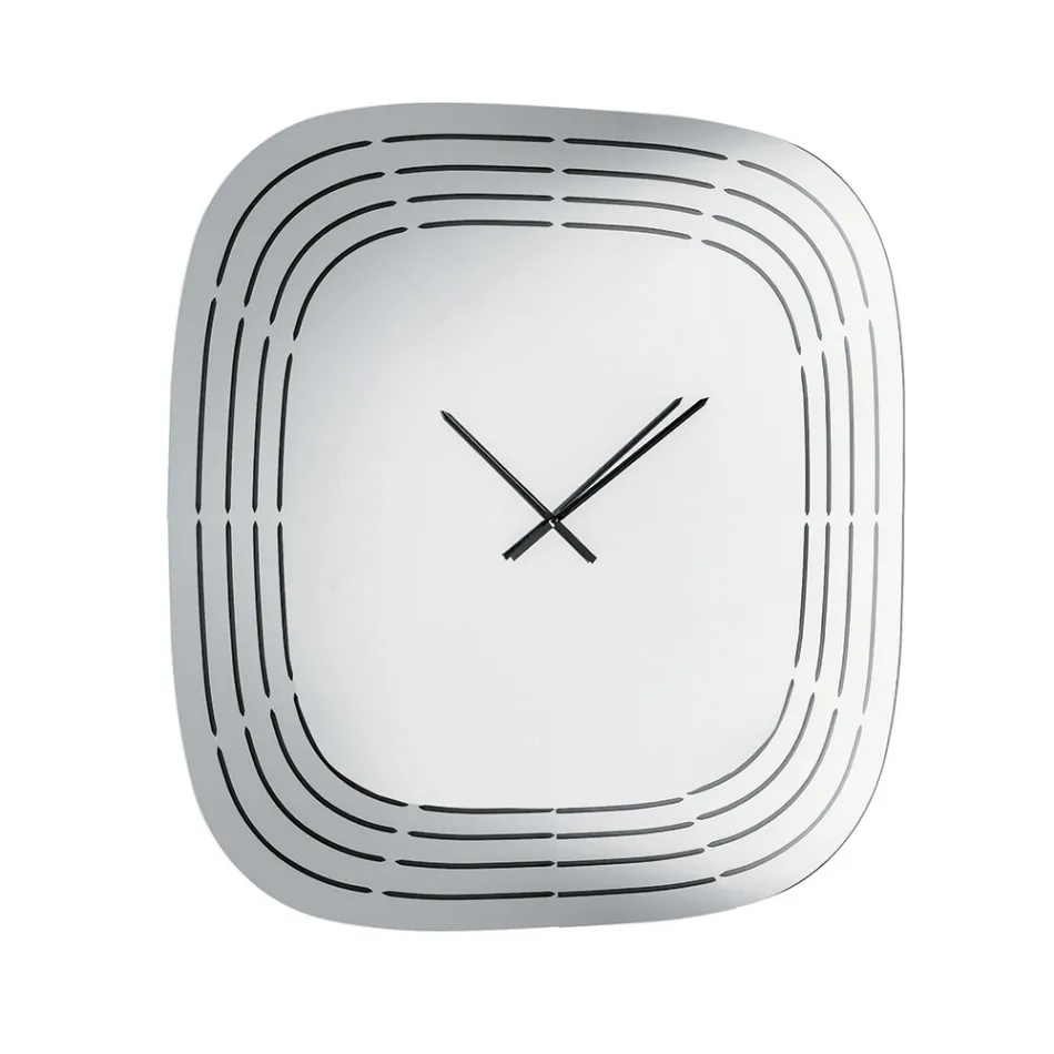 Ceas de perete Cesira din sticlă oglindită cu gravuri laser, fabricat în Italia Viadurini