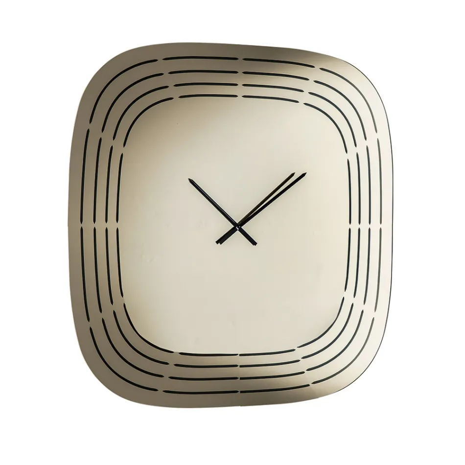 Ceas de perete Cesira din sticlă oglindită cu gravuri laser, fabricat în Italia Viadurini