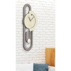Ceas de perete cu pendul Design modern din lemn bej și maro - Paperclip Viadurini
