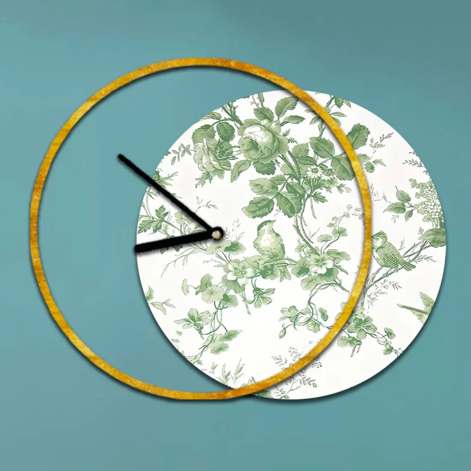 Ceas cu panou din lemn si imprimat Made in Italy - Malawi Viadurini