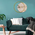 Ceas cu panou din lemn si imprimat Made in Italy - Malawi Viadurini