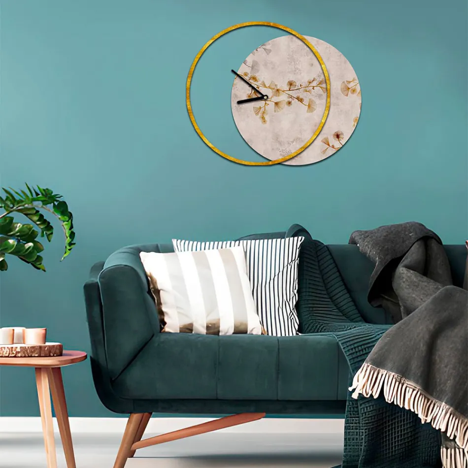 Ceas cu panou din lemn si imprimat Made in Italy - Malawi Viadurini