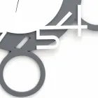 Ceas de perete cu design mare și modern din lemn alb și gri - Digit Viadurini