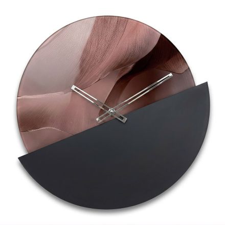 Ceas de perete din metacrilat imprimat cu culoare verde, fabricat în Italia - Viridea Viadurini