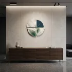 Ceas de perete din metacrilat imprimat cu forme geometrice, fabricat în Italia - Lumea Viadurini