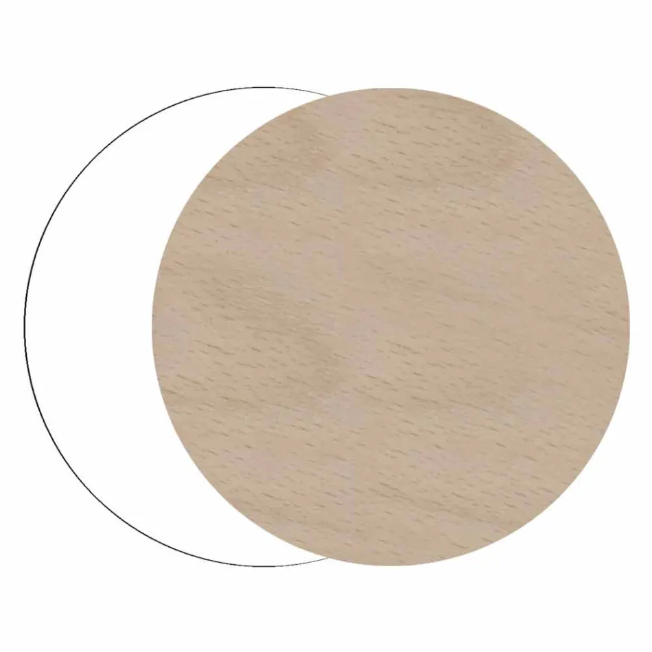 Ceas de perete modern și rotund din lemn, cu decoruri de sezon Viadurini