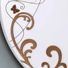 Ceas de perete modern și rotund din lemn, cu decoruri de sezon Viadurini