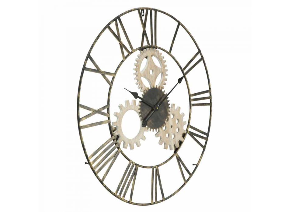 Ceas de perete rotund Diametru 70 cm Design modern în fier și MDF - Jutta Viadurini