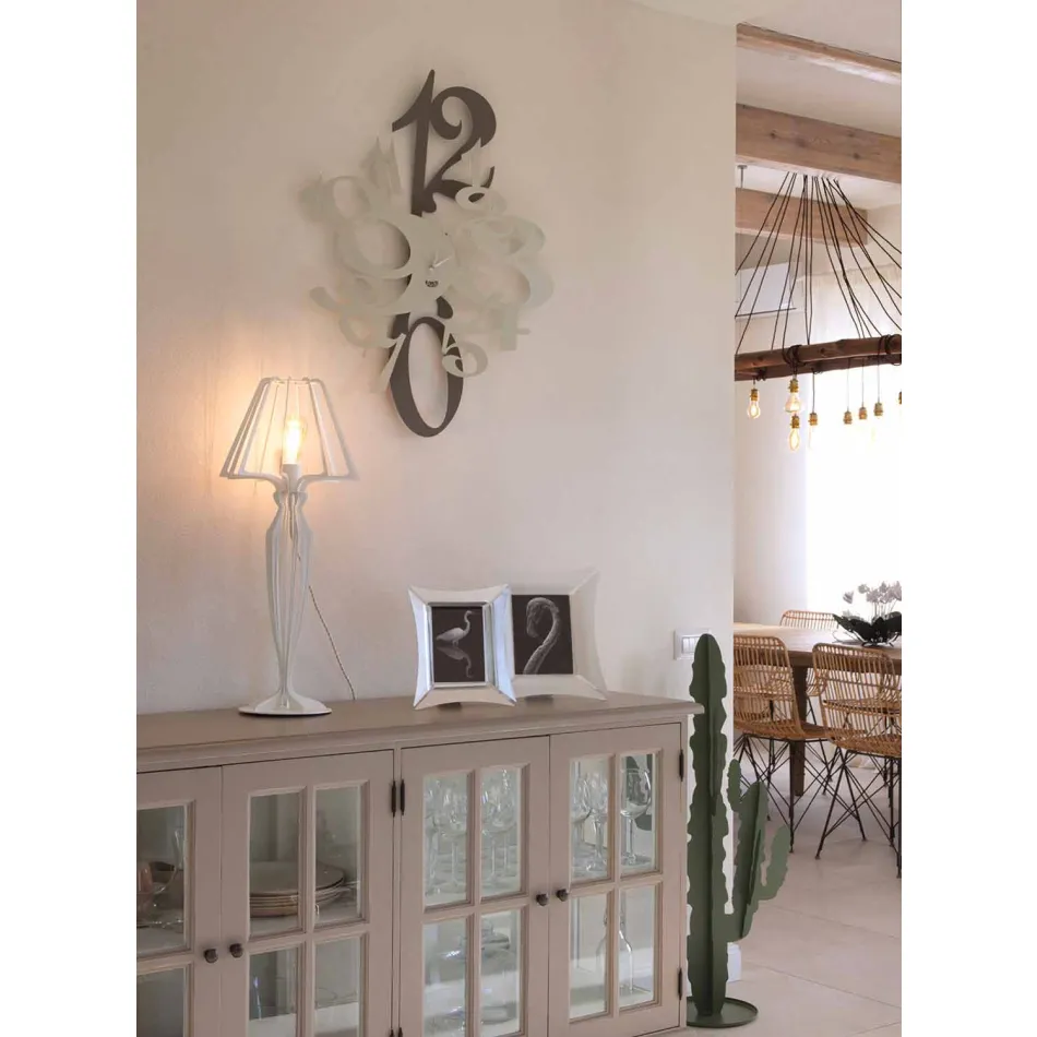 Ceas de perete design din fier colorat Made in Italy - Fiordaliso Viadurini