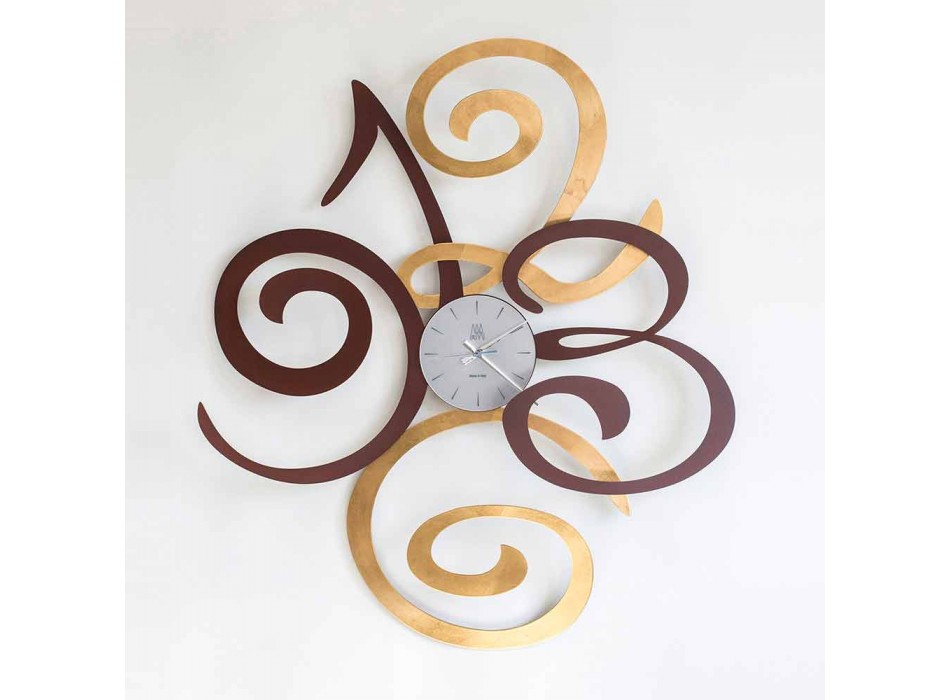 Ceas de perete design din fier colorat Made in Italy - Fiordaliso Viadurini