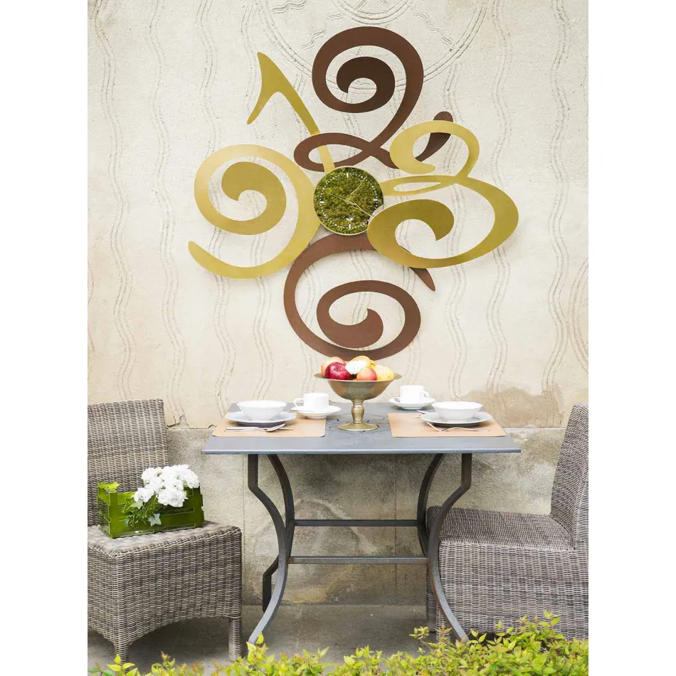 Ceas de perete design din fier colorat Made in Italy - Fiordaliso Viadurini