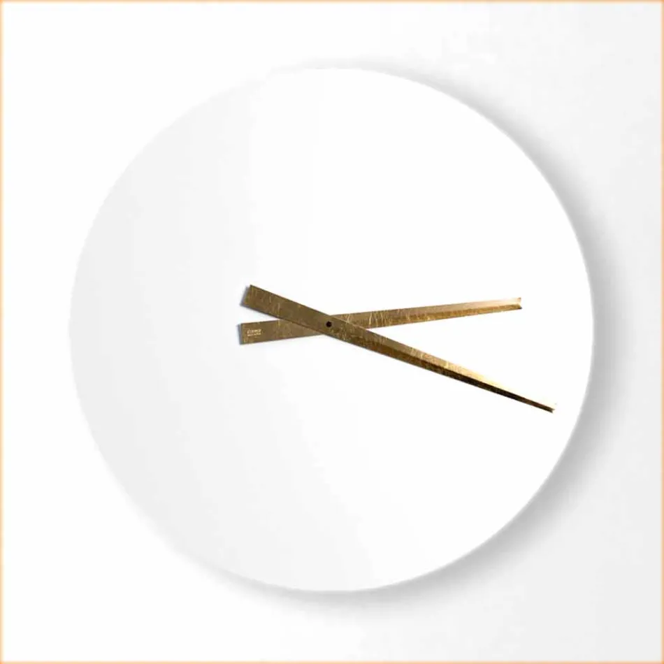 Ceas de perete modern modern colorat în lemn rotund - Dione Viadurini