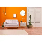 Ceas de perete modern modern colorat în lemn rotund - Dione Viadurini