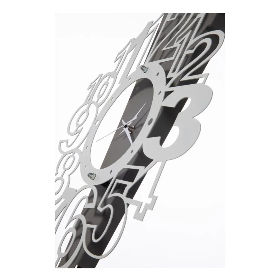 Ceas de perete din fier cu semn de exclamare Made in Italy - Mână Viadurini