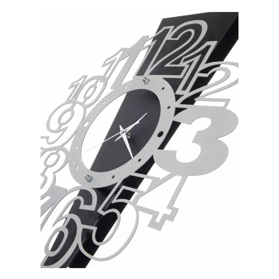 Ceas de perete din fier cu semn de exclamare Made in Italy - Mână Viadurini