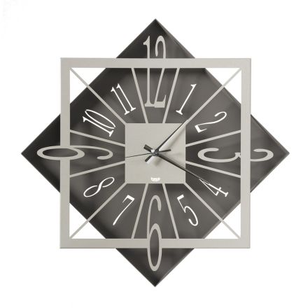 Ceas de perete din fier cu design pătrat geometric colorat - Eridano Viadurini