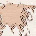 Ceas de perete din lemn cu decor Planisphere Design Living Room - Mappo Viadurini